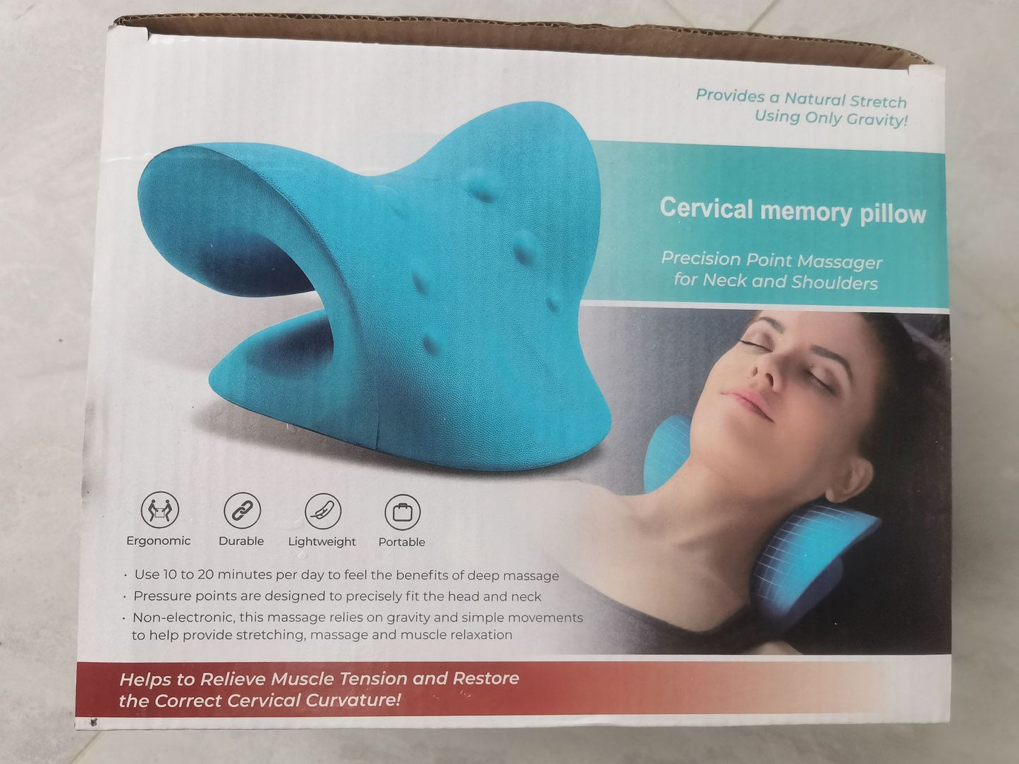 Oreiller de massage cervical en forme de C, orthèse cervicale, oreiller de massage à traction, oreiller de massage pour le sommeil des épaules et du cou