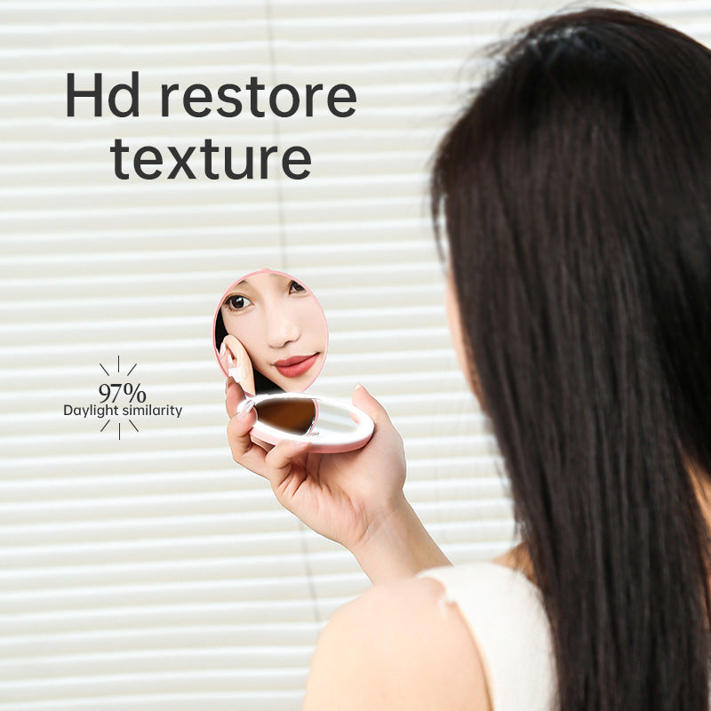 LED miroir de maquillage portable à LED, miroir de beauté rond empilable et éclairé