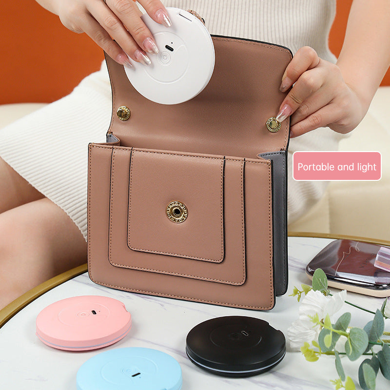 LED miroir de maquillage portable à LED, miroir de beauté rond empilable et éclairé