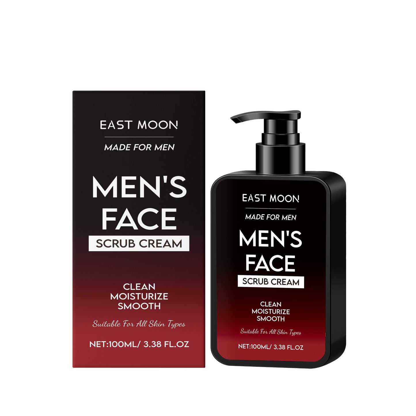 Gommage matifiant pour hommes East Moon : nettoie en douceur la peau du visage tout en la rafraîchissant et en l’hydratant.