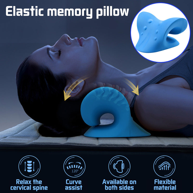 Oreiller de massage cervical en forme de C, orthèse cervicale, oreiller de massage à traction, oreiller de massage pour le sommeil des épaules et du cou