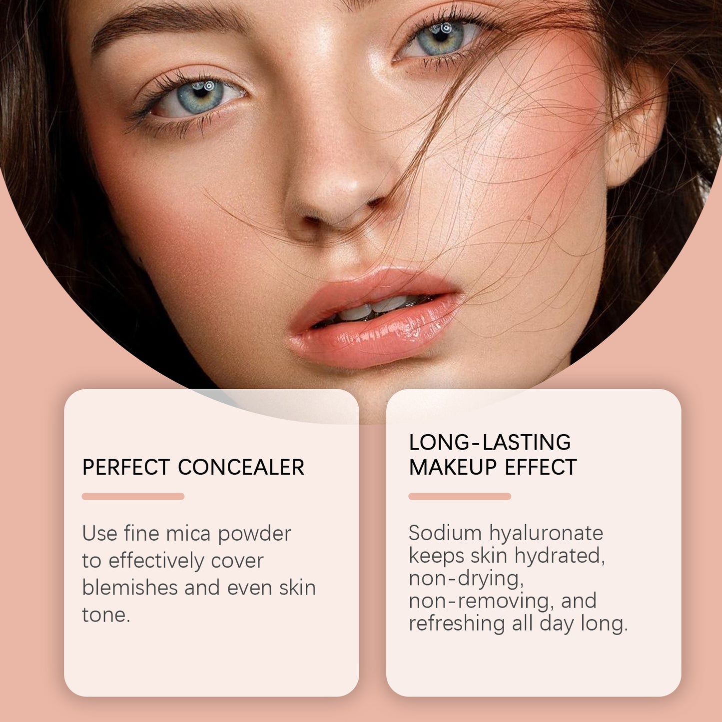 Fond de teint compact à coussin d'air Eelhope (blanc ivoire) Anti-cernes léger et naturel, maquillage longue tenue et facile à enlever, sans effet coussin d'humidité blanchâtre.