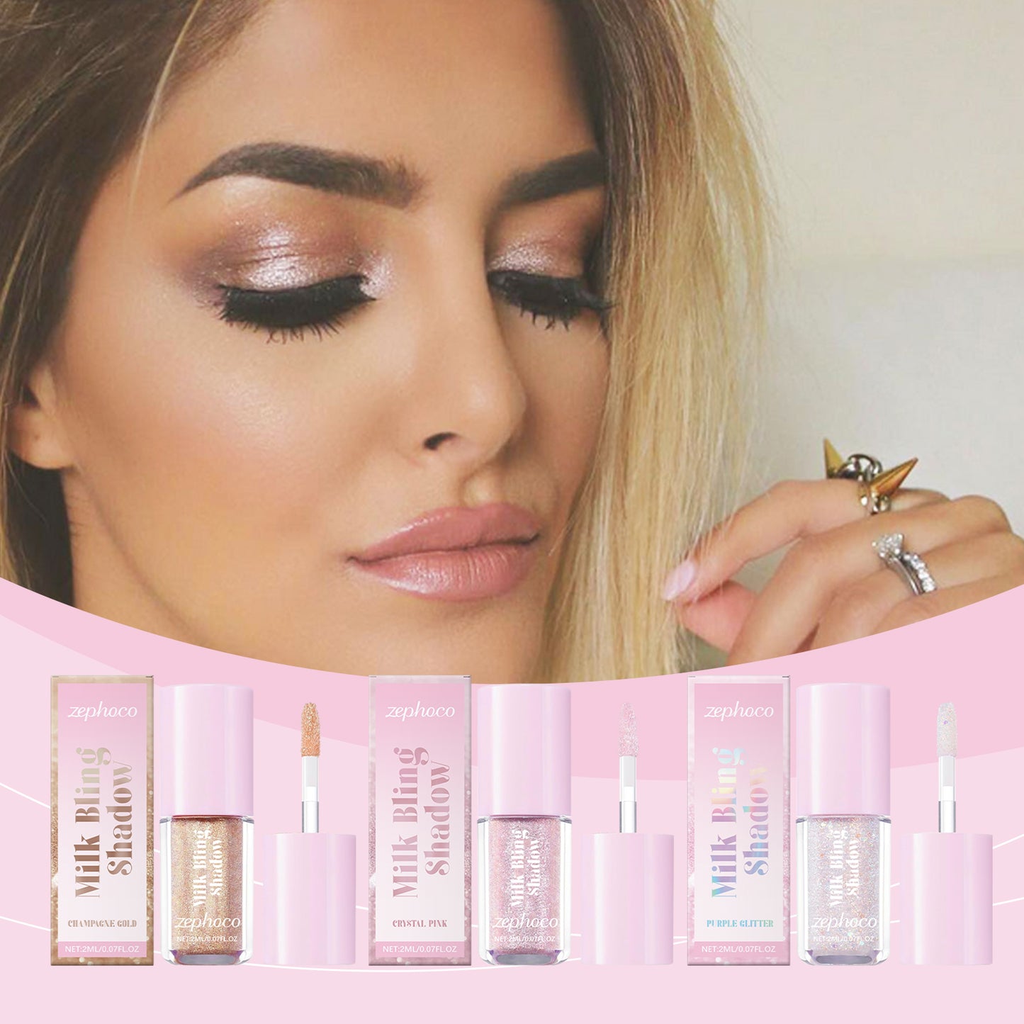 Fard à  paupières  liquide , application simple créé  en  un instant un regard éclatant