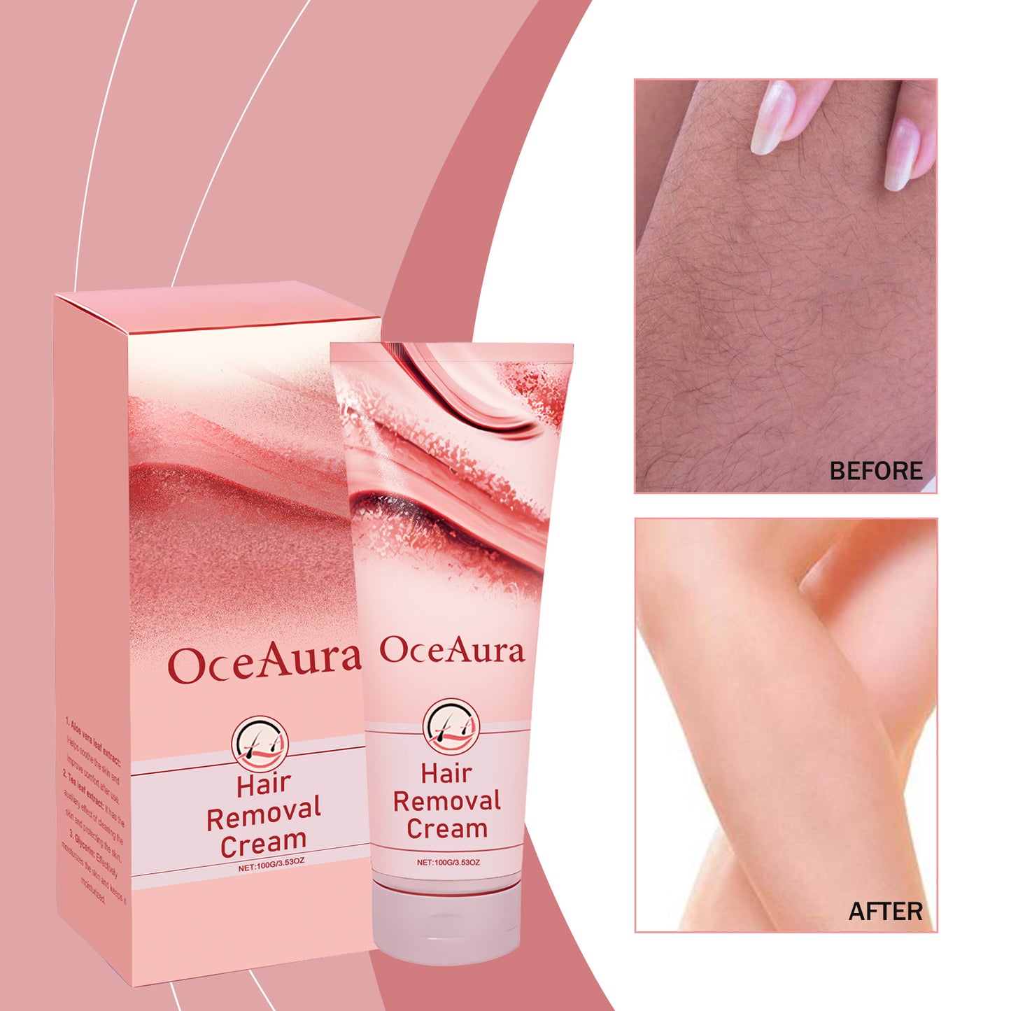 Crème dépilatoire OceAura, facile à enlever les poils du corps, rafraîchit la peau propre pour garder la peau lisse  crème  dépilatoire  douce
