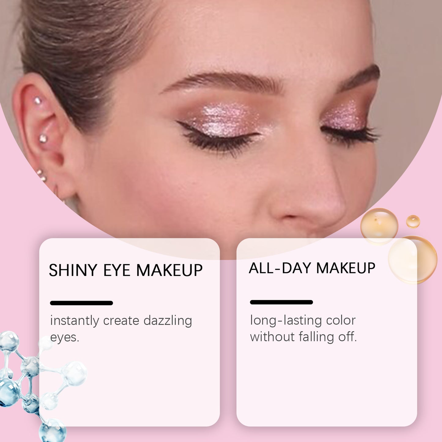 Fard à  paupières  liquide , application simple créé  en  un instant un regard éclatant