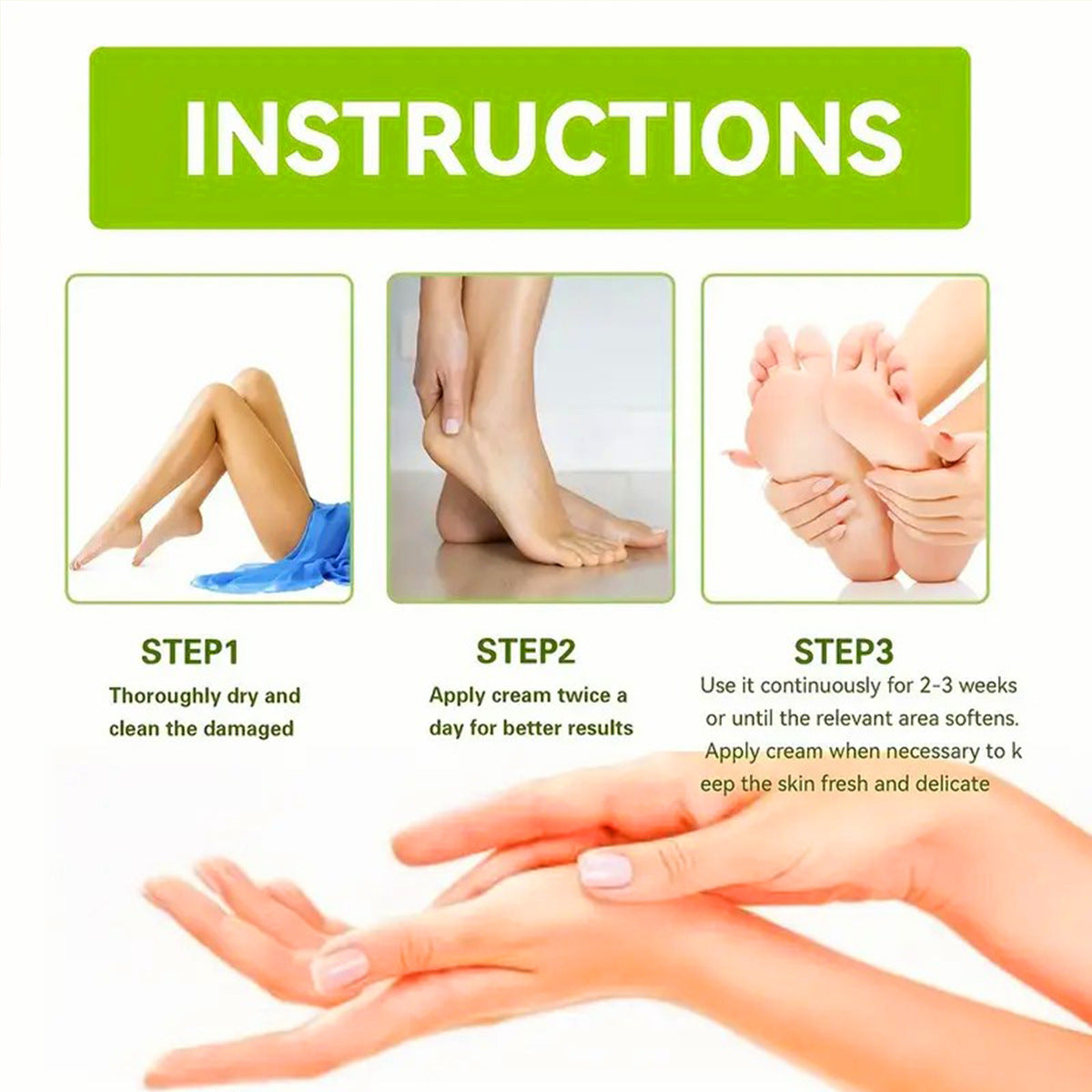 Crème  mains et pieds longue durée d'hydratation,  soin en profondeur,  creme légère  et  douce pour la peau