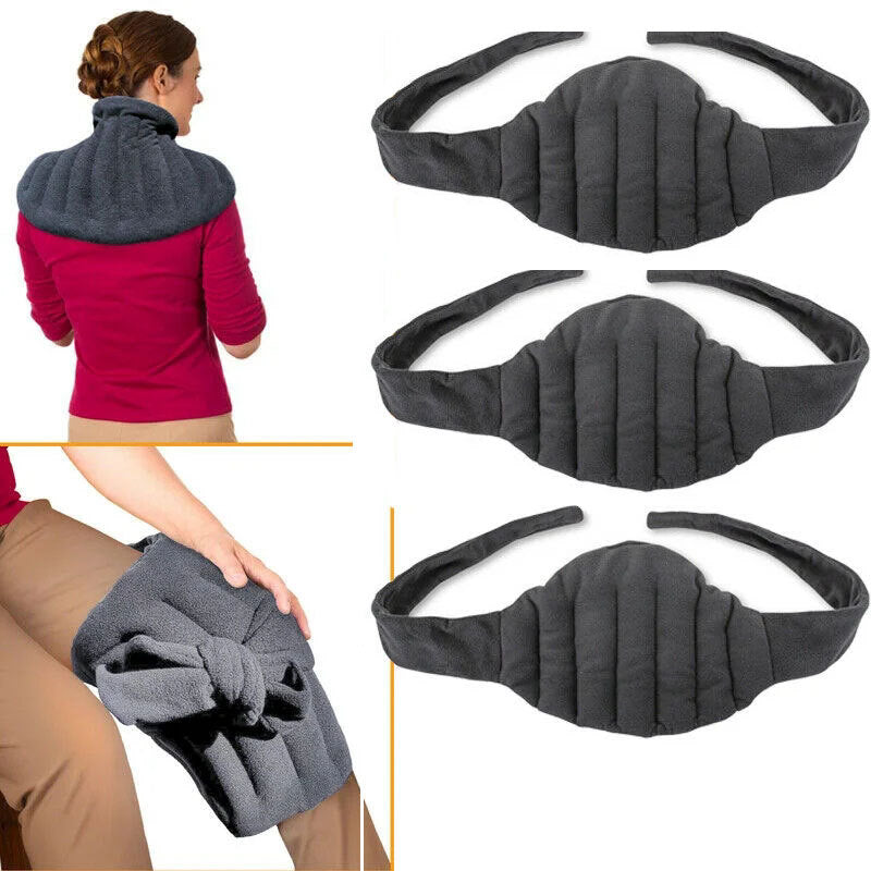 Ceinture chauffante micro-ondes garnie de graines de lin, ceinture de thermothérapie abdominale, coussin chauffant double face en peluche pour la nuque et les  épaules.